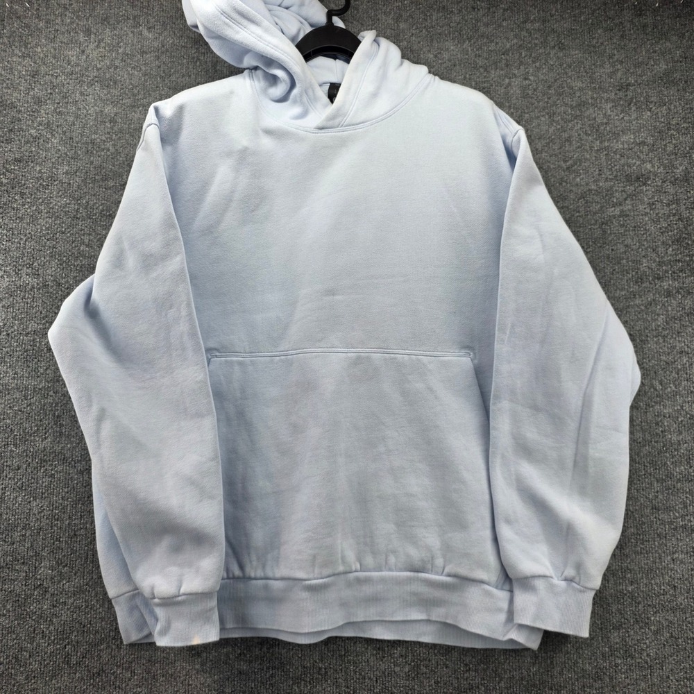 Lululemon Mens Steady State Hoodie Light Blue Cotton Blend Pullover LM3ERZS L